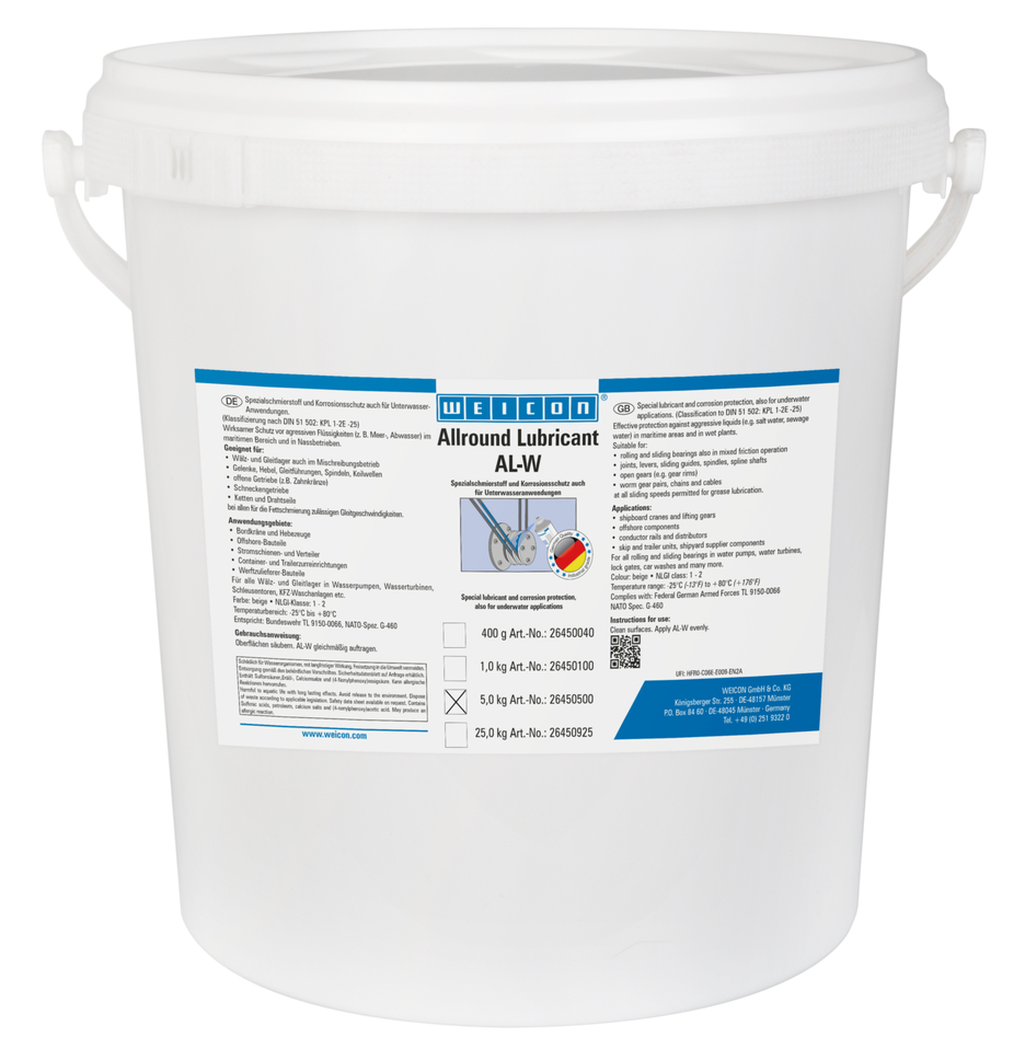 AL-W High-Performance Grease | Special lubricant also for underwater applications