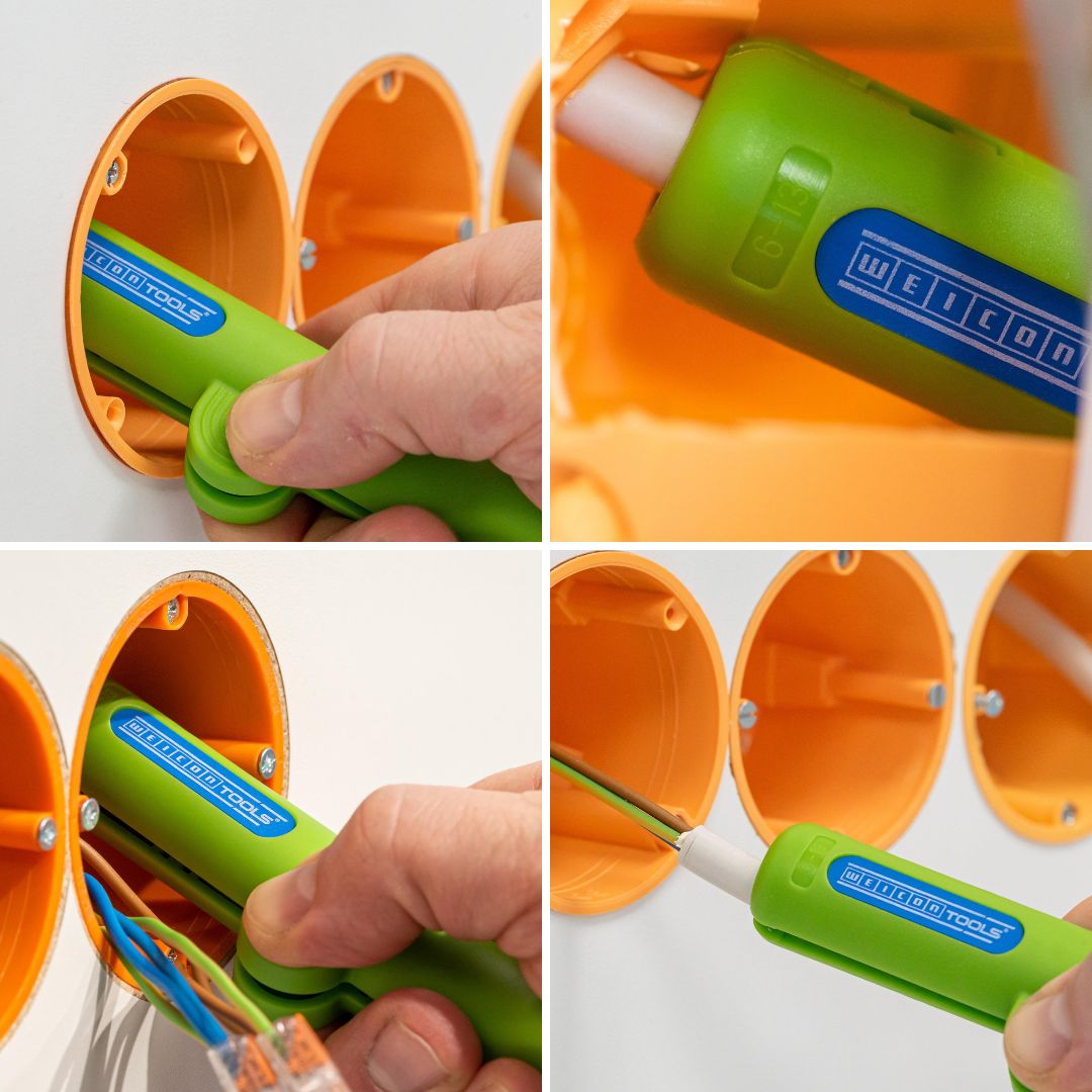 Round Cable Stripper No. 13 Green Line | Sustainable stripping tool I for stripping all common round cables I working range 6,0 - 13,0 mm Ø