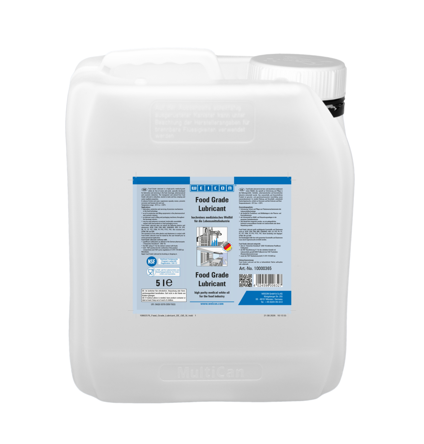 Bio-Fluid | lubricating and care oil for the food sector NSF H1