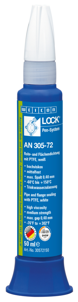 WEICONLOCK® AN 305-72 Pipe and Flange Sealing | with PTFE, medium strength, with drinking water approval WEICONLOCK® AN 305-72 Pipe and Flange Sealing | with PTFE, medium strength, with drinking water approval