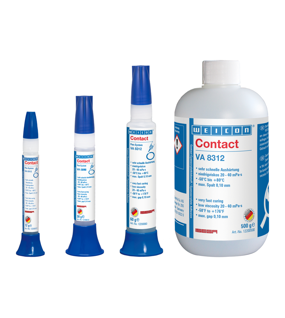 VA 8312 Cyanoacrylate Adhesive | instant adhesive for the food sector as well as EPDM elastomers and rubber