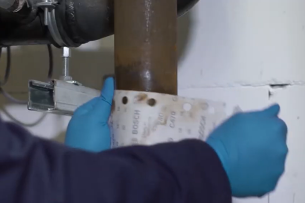 gloves, hands, inspection, rust, metal pipe