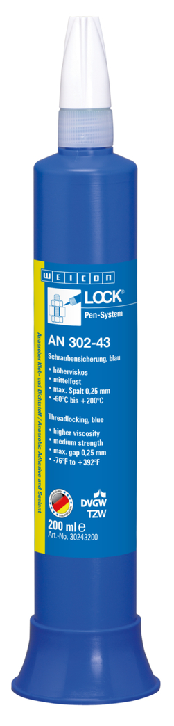 WEICONLOCK® AN 302-43 Threadlocking | medium strength, higher viscosity, with drinking water approval WEICONLOCK® AN 302-43 Threadlocking | medium strength, higher viscosity, with drinking water approval