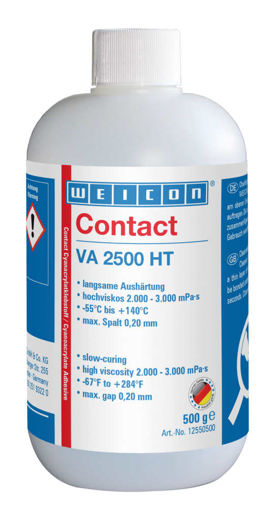 VA 2500 HT Cyanoacrylate Adhesive | high-viscosity instant adhesive, high-temperature-resistant up to 140°C VA 2500 HT Cyanoacrylate Adhesive | high-viscosity instant adhesive, high-temperature-resistant up to 140°C