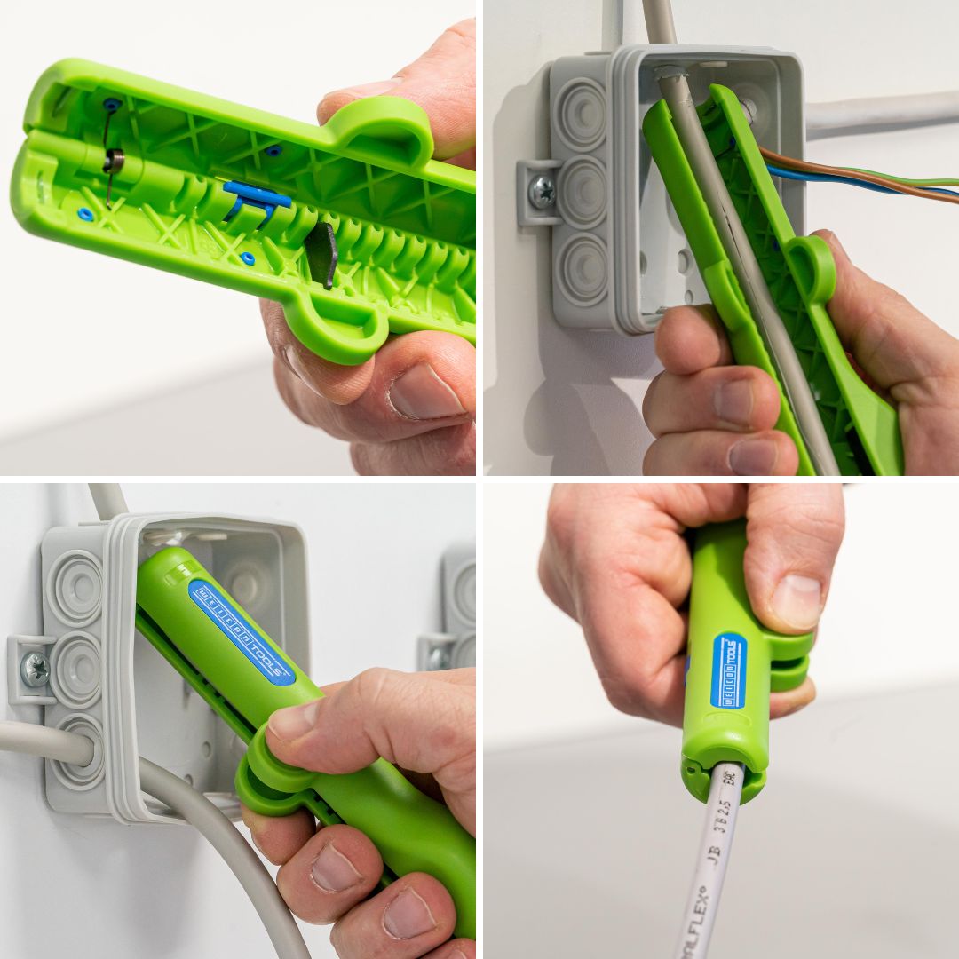 Round Cable Stripper No. 13 Green Line | Sustainable stripping tool I for stripping all common round cables I working range 6,0 - 13,0 mm Ø