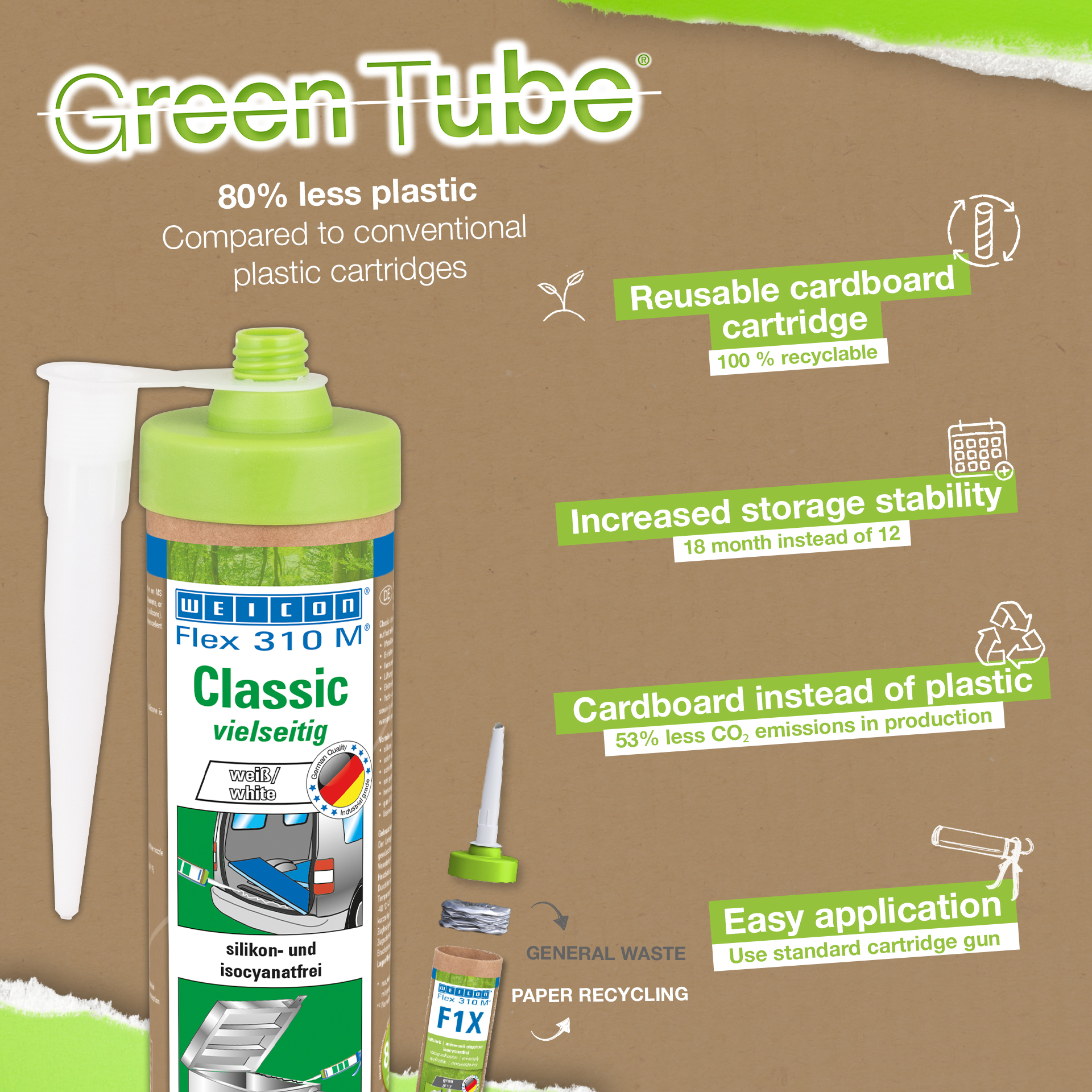 Flex 310 M® Classic MS-Polymer | MS polymer-based elastic adhesive for versatile use