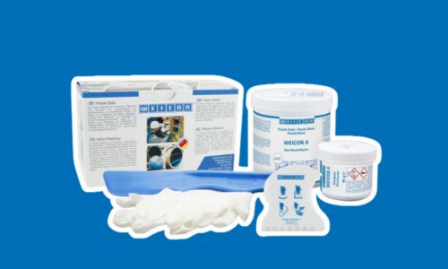 Epoxy resin system on a blue background