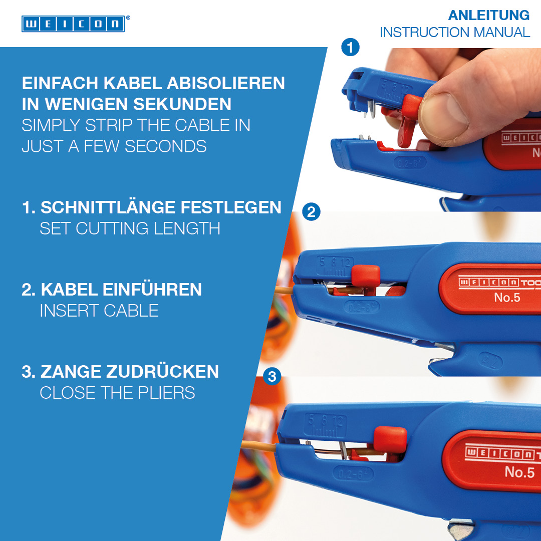 Wire Stripper No. 5 | for all common stranded and solid conductors I working range 0,2 - 6,0 mm²