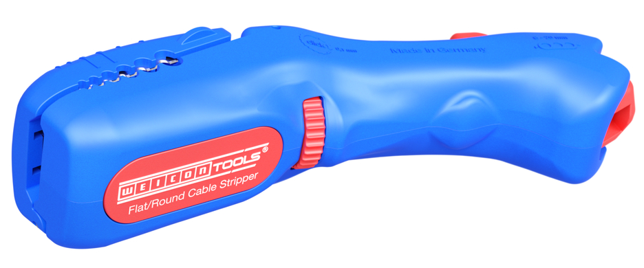 Flat and Round Cable Stripper | for all common flat cables up to a width of 18 mm and all common round cables with a diameter of 6-13 mm Flat and Round Cable Stripper | for all common flat cables up to a width of 18 mm and all common round cables with a diameter of 6-13 mm