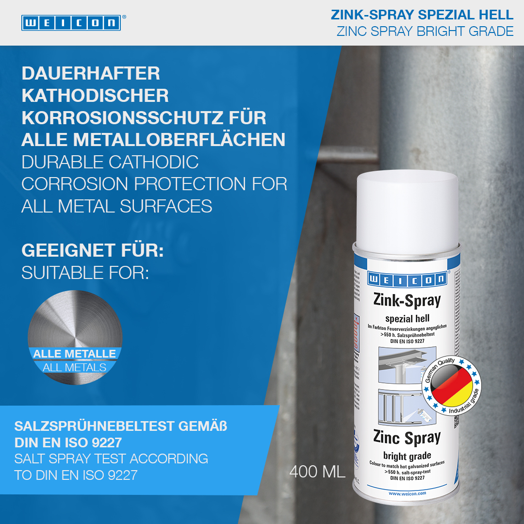 Zinc Spray bright grade | cathodic corrosion protection with approval for use in the food sector