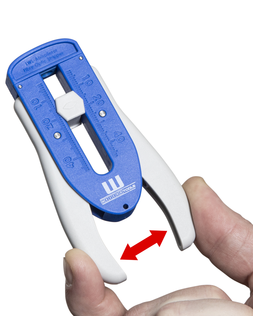 Fibre Optic Stripper | for stripping fibre optic cables Ø 0,125 mm I precise work due to adjustable length stop from 5 - 45 mm