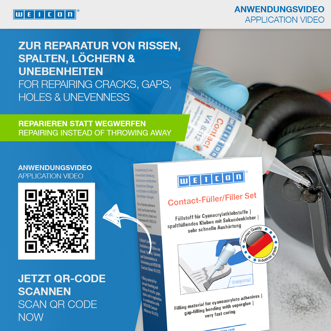 Contact-Filler Set | transparent special filler and cyanoacrylate adhesive Contact VA 8312