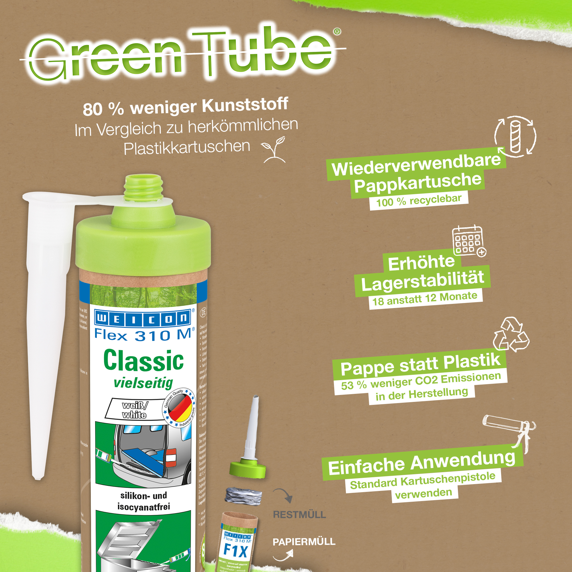 Flex 310 M® Classic MS-Polymer | MS polymer-based elastic adhesive for versatile use