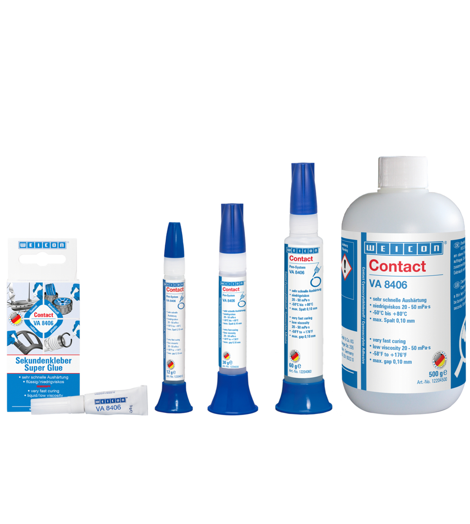WEICON VA 8406
Cyanoacrylate Adhesive | instant adhesive for quick fixing and bonding