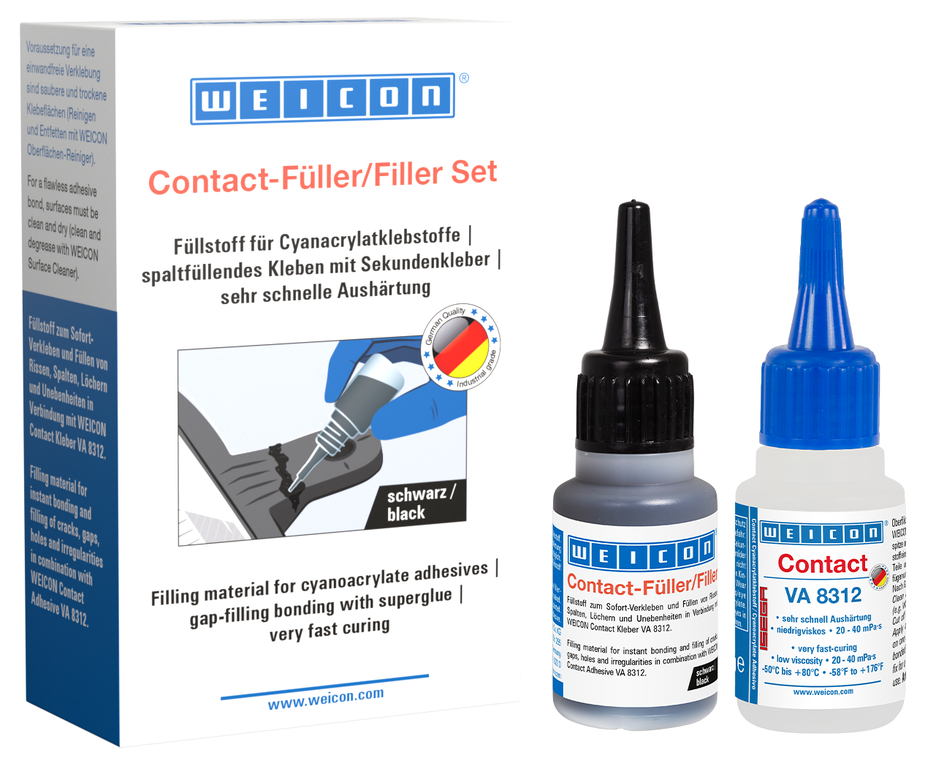 Contact-Filler Set | transparent special filler and cyanoacrylate adhesive Contact VA 8312