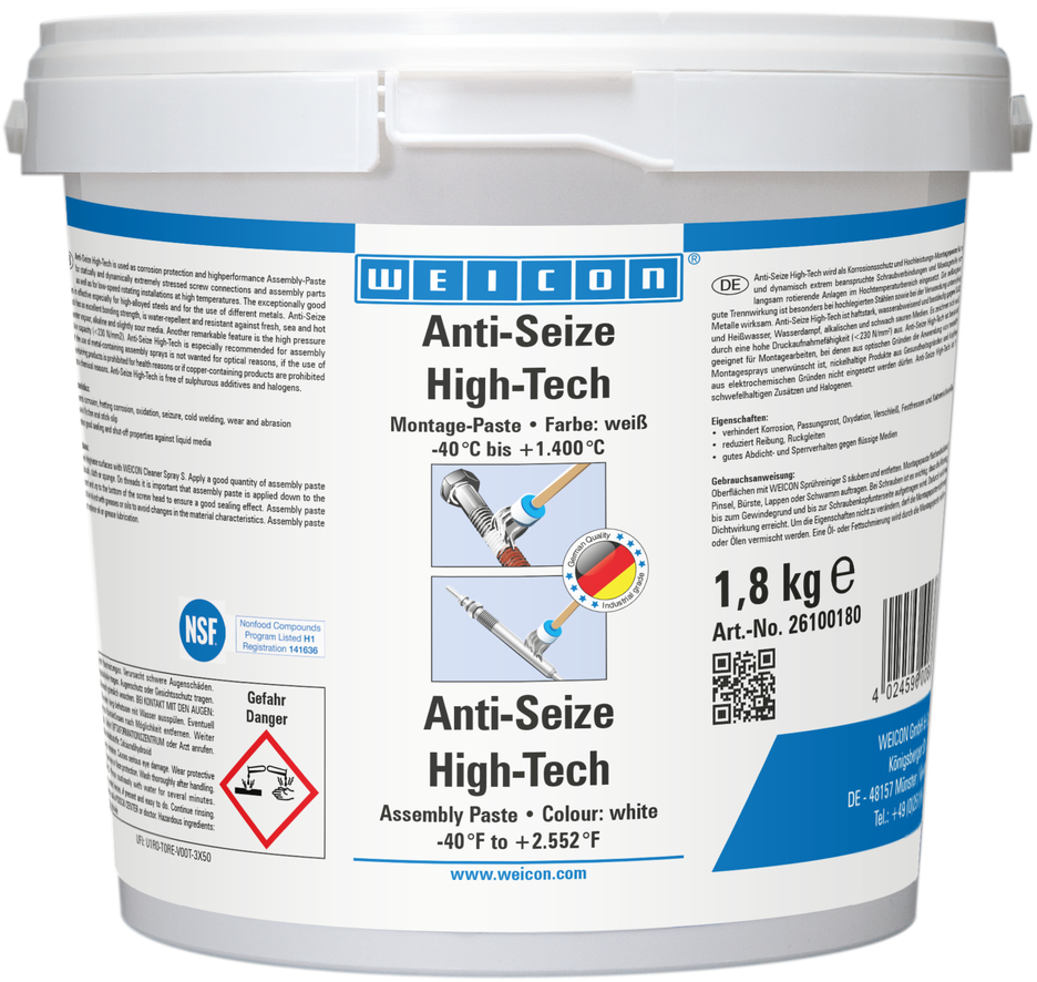 Anti-Seize High-Tech Assembly Paste | metal-free lubricant and release agent paste Anti-Seize High-Tech Assembly Paste | metal-free lubricant and release agent paste