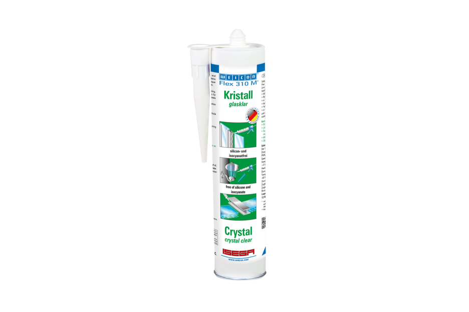 Flex 310 M® Crystal MS-Polymer | elastic adhesive based on MS-Polymer in Presspack packaging for fatigue-free working