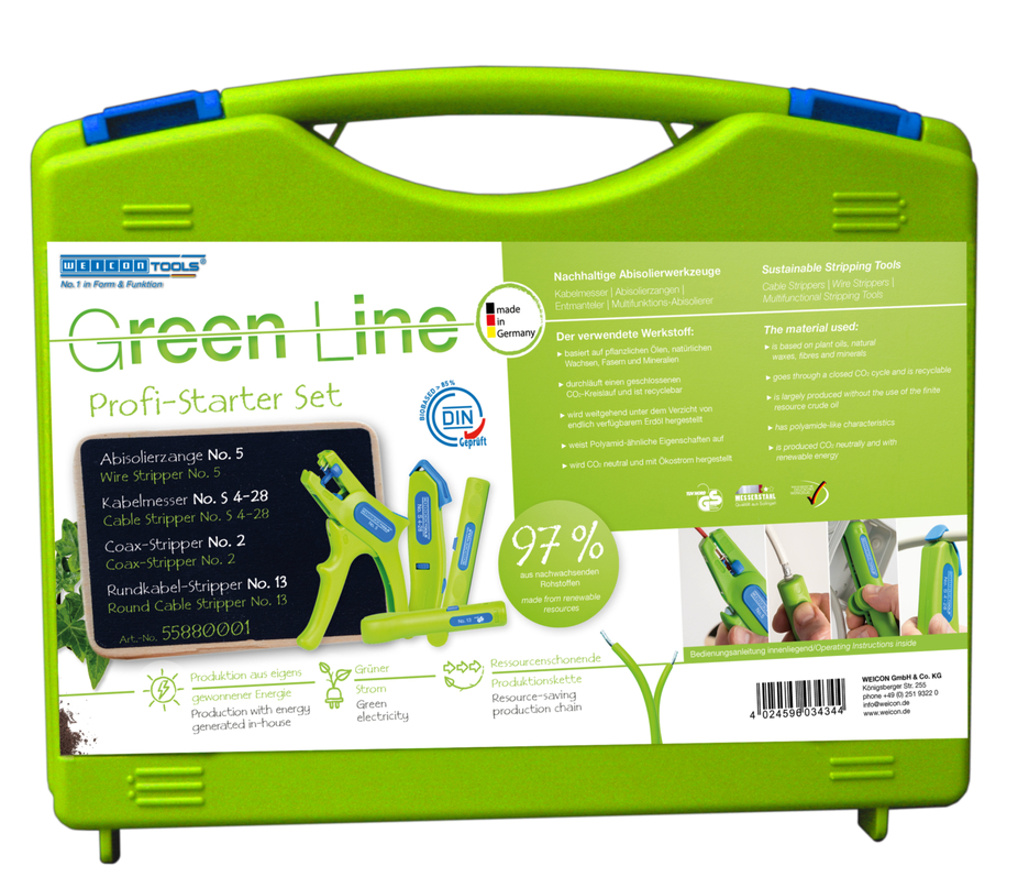 Starter Set Pro Green Line | Sustainable stripping tools I 4-piece stripping set for house installations