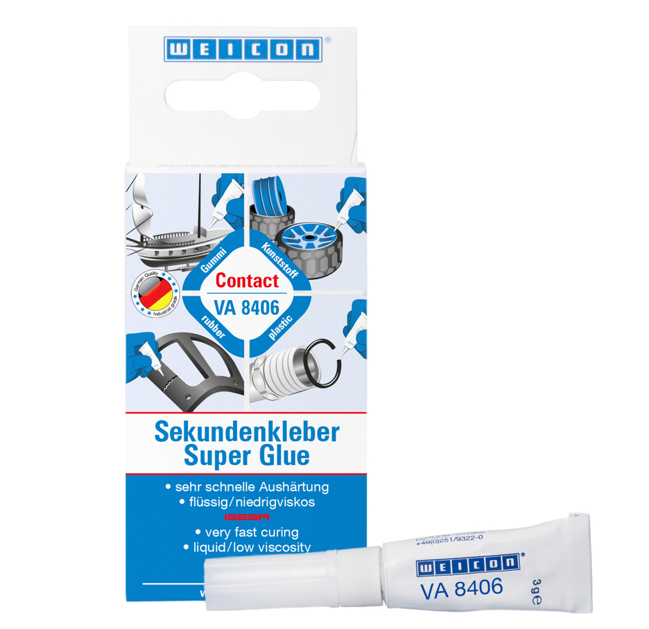 WEICON VA 8406
Cyanoacrylate Adhesive | instant adhesive for quick fixing and bonding