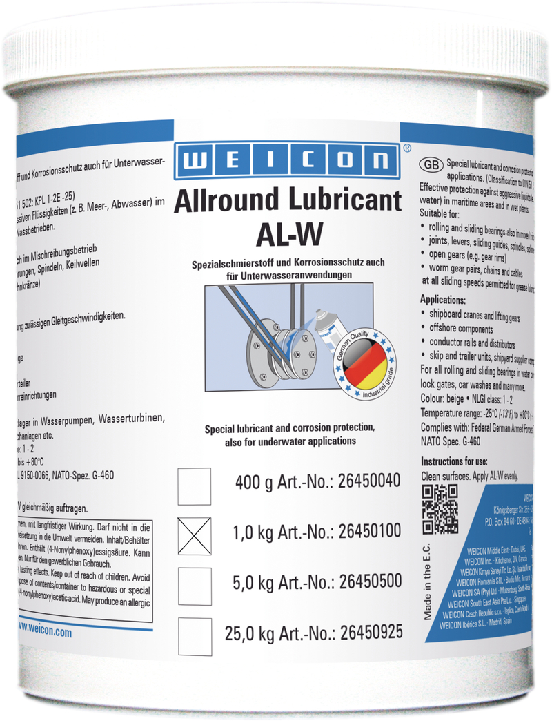 AL-W High-Performance Grease | Special lubricant also for underwater applications
