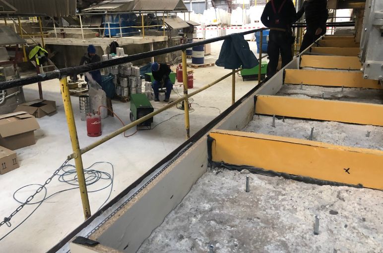 Floor slab being prepared with wooden beams