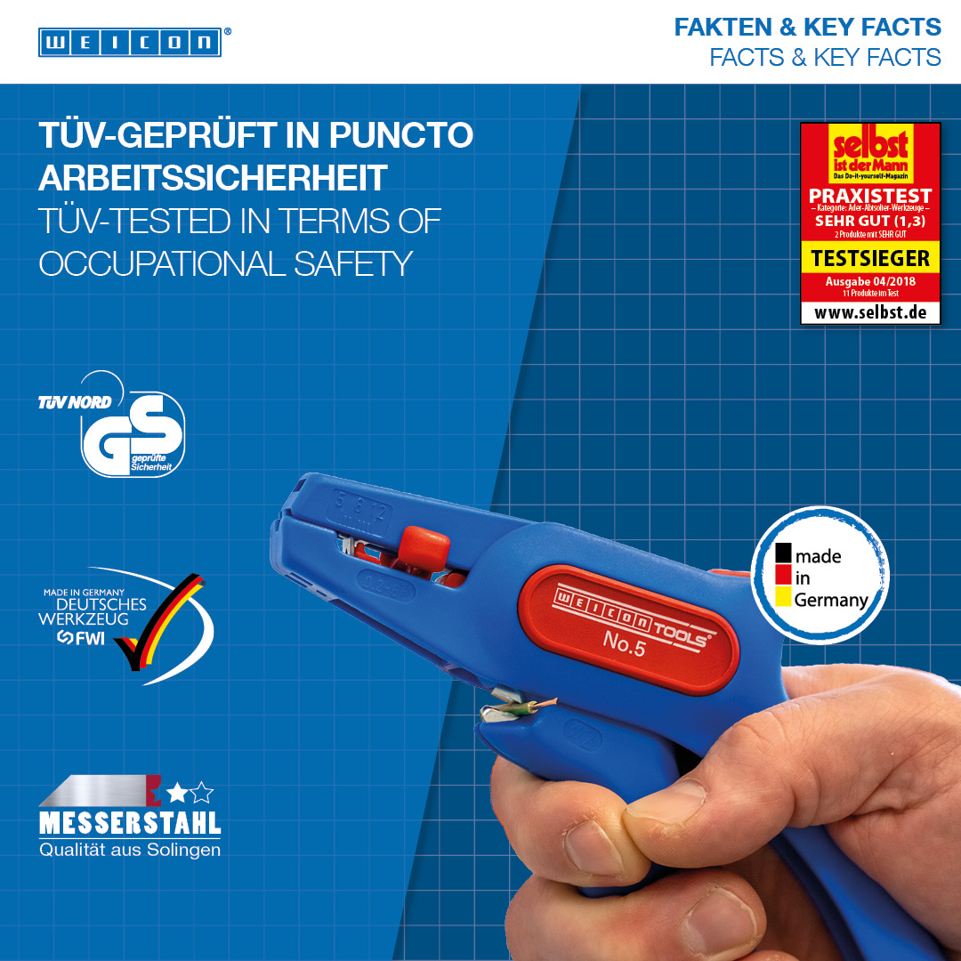 Wire Stripper No. 5 | for all common stranded and solid conductors I working range 0,2 - 6,0 mm²